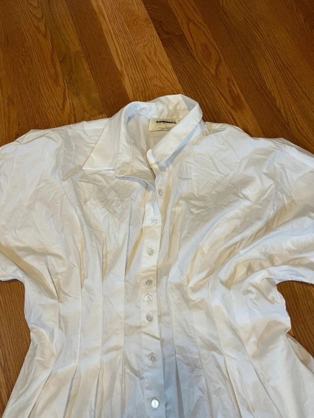Anthropologie x Exquise The Tobie Button-Front Pleated Shirt Dress Sz Large NWT - Picture 12 of 17